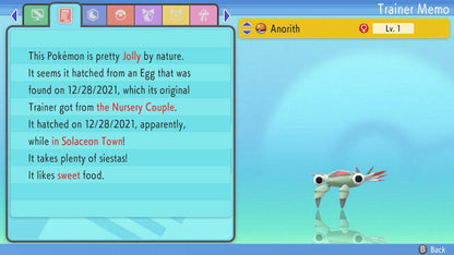 Pokemon Brilliant Diamond and Shining Pearl Anorith 6IV-EV Trained - Pokemon4Ever