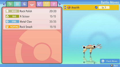 Pokemon Brilliant Diamond and Shining Pearl Anorith 6IV-EV Trained - Pokemon4Ever