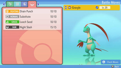 Pokemon Brilliant Diamond and Shining Pearl Hidden Ability Grovyle 6IV-EV Trained - Pokemon4Ever