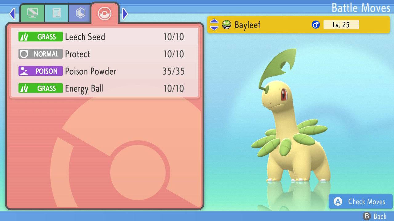 Pokemon Brilliant Diamond and Shining Pearl Hidden Ability Bayleef 6IV-EV Trained - Pokemon4Ever