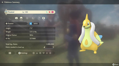 Pokemon Legends Arceus Shiny Alpha Floatzel Max Effort Levels 6IV-EV Trained - Pokemon4Ever