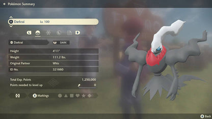 Pokemon Legends Arceus Darkrai Max Effort Levels 6IV-EV Trained - Pokemon4Ever