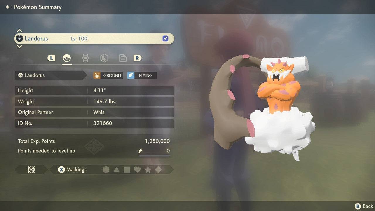 Pokemon Legends Arceus Landorus-Incarnate Max Effort Levels 6IV-EV Trained - Pokemon4Ever