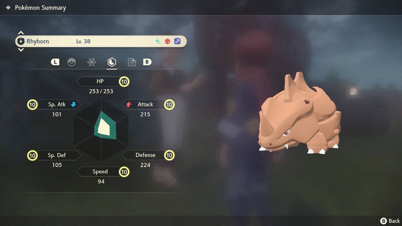 Pokemon Legends: Arceus Shiny Alpha Rhyhorn Max Effort Levels 6IV-EV Trained - Pokemon4Ever