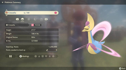 Pokemon Legends Arceus Cresselia Max Effort Levels 6IV-EV Trained - Pokemon4Ever