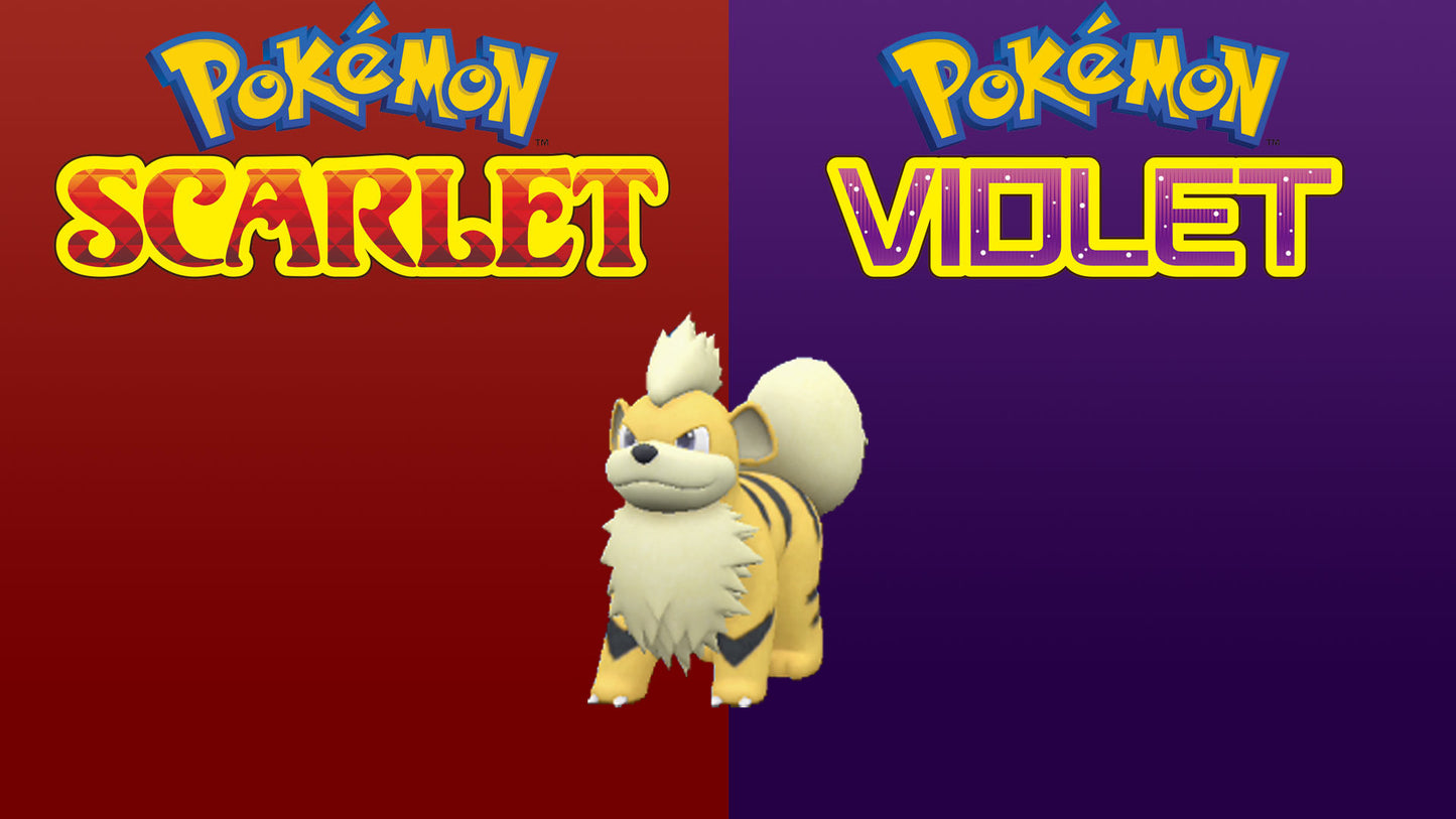 Pokemon Scarlet and Violet Shiny Growlithe 6IV-EV Trained - Pokemon4Ever